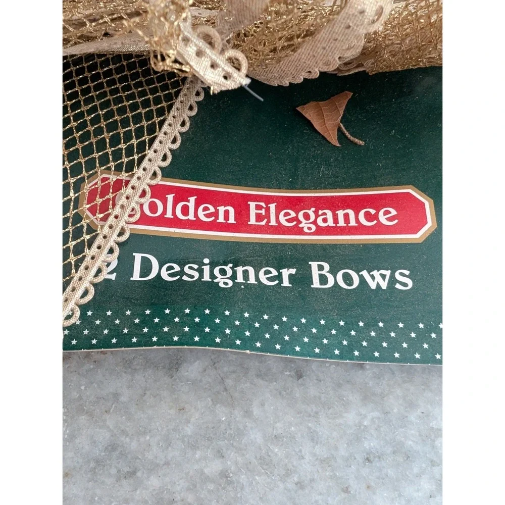 Vintage Trim‎ A Home Gold Christmas Bows, Brand New